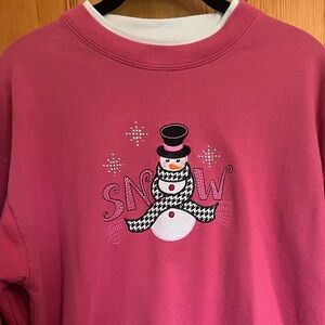Vintage hipster “ granny “ snowman sweatshirt.
